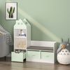 Kindersitzbank mit Regal Vipsali 100x99x30 cm Mintgrün/Weiß [en. casa] Bild 3