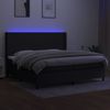vidaXL Boxspringbett mit Matratze & LED Stoff Schwarz 200x200 cm, Härtegrad: H2 [3138183] Bild 3
