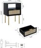 Nachttisch Rattan Schwarz Beistelltisch Schublade Möbel Gold Rahmen Bild 2