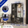 Mein-Regal Garderobenschrank Paris aus Metall mit 2 Schubladen und 1 Glastür Schwarz Bild 4