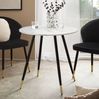 Esstisch Marmor-Optik Weiß 75x75x76cm Metallbeine Modern Rund Bild 2