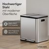 STEELSØN 'Epsilon' Mülleimer, 2x15L, silber, Edelstahl, Mülltrennsystem mit 2 Fächern, inkl. Softclose-Deckel und Tragegriffen Bild 3