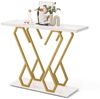 COSTWAY Konsolentisch, Marmor schmal, Metallrahmen in Schmetterlingsform Gold Bild 4
