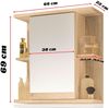 Spiegelschrank Mykonos Badmöbel Bad Spiegel Wandmontage Medizinschrank 66cm Sonoma Weiß Bild 2