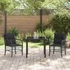 vidaXL Garten Essgruppe mit Kissen 3 pcs Schwarz Poly-Rattan 3380204 Bild 4