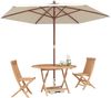 vidaXL Garten Bistro Set 3 pcs Natur Massivholz Teak 3437376 Bild 3