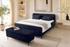 Boxspringbett Aurelio Hocker - Boucle-Stoff - dunkelblau - 140x200 cm Bild 2