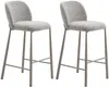 Vente-unique - JIZAK Barhocker Stoff Beige - B 54 cm x H 100,5 cm x L 49 cm Bild 2