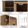 Merax Schuhschrank mit Sitzbank, Schuhkommode Schuhregal mit Verstellbarem Ablage, Schuhbank Schuhtruhe mit Kissen, Leinen, Braun, 100x34x68.5cm Bild 5