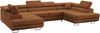 Ecksofa, Wohnzimmer U Couch, Polstersofa mit Bettkasten - GUSTAW-U - Orange Stoff Bild 4