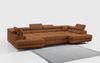 Ecksofa, Wohnzimmer U Couch, Polstersofa mit Bettkasten - GUSTAW-U - Orange Stoff Bild 2