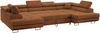 Ecksofa, Wohnzimmer U Couch, Polstersofa mit Bettkasten - GUSTAW-U - Orange Stoff Bild 5