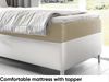 MEBLINI Kinderbett mit Bettkasten FILIPPO 1 100x200 Links - H3/Beige Samt Gepolstert Einzelbett mit Matratze - Polsterbett mit Stauraum - Bett mit Kopfteil – Stauraumbett Bild 4