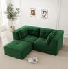 Modulares Ecksofa, Cord, mit Ottomane, L-Form & kein Aufbau, 208 x 177 x 69 cm, Grün Bild 2