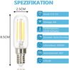ZMH 4er pack E14 LED Kaltweiß Glühbirnen Vintage - T25 LED Leuchtmittel Lampe 6000K Birnen 4W Energiesparlampe Light Bulbs Edison Glühlampen Filament Dunstabzugshaube Glas 360° Abstrahlwinkel Bild 2