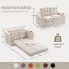ANYSUN 2-Sitzer Schlafsofa Schlafcouch mit Schlaffunktion,umbaubarer Doppel-Sitzsack, Zweisitziges Sofa aus Cordstoff mit Getränkehaltern und Seitentaschen, Logroßes Sitzsack-Sofa,kompaktes Sofa für kleine Räume, Wohnungen Bild 3