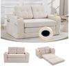 ANYSUN 2-Sitzer Schlafsofa Schlafcouch mit Schlaffunktion,umbaubarer Doppel-Sitzsack, Zweisitziges Sofa aus Cordstoff mit Getränkehaltern und Seitentaschen, Logroßes Sitzsack-Sofa,kompaktes Sofa für kleine Räume, Wohnungen Bild 2