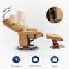 M MCombo Massagesessel mit Hocker, 360° drehbarer Relaxsessel mit Liegefunktion, moderner TV-Sessel Fernsehsessel mit Seitentasche für Wohnzimmer, Kunstleder, 9068 (Gelbbeige) Bild 2