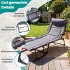 COSTWAY Gartenliege, 3 in 1 Klappbett mit Auflage, Kopfstütze, verstellbar Bild 4