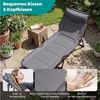 COSTWAY Gartenliege, 3 in 1 Klappbett mit Auflage, Kopfstütze, verstellbar Bild 2