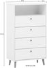 Schildmeyer Kommode Bjarne, Breite 60 cm, 4 Schubladen, Griffe und Möbelfüße aus Massivholz Bild 4