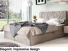 MEBLINI Boxspringbett BORGIO 180x200 cm mit Bettkasten – H3/Dunkelbeige Samt Polsterbett - Gepolstert Doppelbett mit Matratze und Topper - Polsterbett mit Stauraum - Bett mit Kopfteil – Stauraumbett Bild 3