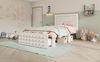 Bett 90x200 cm mit Stauraum – Kinderbett mit Schublade und kreativem Block-Design, weiß Bild 3