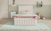 Bett 90x200 cm mit Stauraum – Kinderbett mit Schublade und kreativem Block-Design, weiß Bild 4
