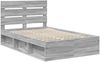 vidaXL Bettrahmen Graues Sonoma 120 x 190 cm Massives Kiefernholz 3411773 Bild 4