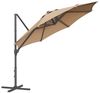Songmics Sonnenschirm, Ampelschirm, 300 cm, UPF 50+, Gartenschirm, um 360° drehbar, Neigungswinkel stufenlos verstellbar, mit Kurbel, Kreuzfuß, kamelbraun Bild 4