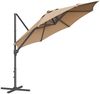 Songmics Sonnenschirm, Ampelschirm, 300 cm, UPF 50+, Gartenschirm, um 360° drehbar, Neigungswinkel stufenlos verstellbar, mit Kurbel, Kreuzfuß, kamelbraun Bild 5