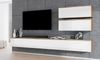 AX LIVING Anbauwand Loriano V Wohnwand Eiche Wotan/weiß Hochglanz 300 Bild 3