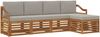 vidaXL Outdoor-Sofagarnitur mit Kissen 5 pcs Natürlich und Hellgrau 3374666 Bild 2