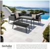 tectake Loungeset Rattan Sitzgruppe mit Sicherheitsglasplatte, schlanke, hohe Beine, (Gartenlounge-set Pula, 3-tlg, geeignet für Outdoor in Grau), wetterfest und UV-beständig, Dicke der Sitzpolster 8 cm Bild 4