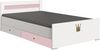 Bettschubkasten >CINDY2< (BxHxT: 100x17x59 cm) in WEISS + ABSETZUNGEN ROSE Bild 2