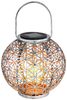 LED Solarleuchte, Kugel, Geflecht, silber-antik, H 29 cm Bild 2