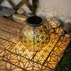 LED Solarleuchte, Kugel, Geflecht, silber-antik, H 29 cm Bild 3