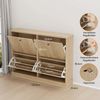 GarveeMore Schuhschrank Moderner Rillenprofil mit 4 Klappschubladen verstellbare Einlegeböden (1-St) 120 x 25 x 90 cm Versteckter Schuhstauraum Schuhregal für 18–24 Paar Schuhe Bild 2