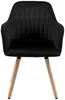 Vente-unique - ELEANA Stuhl SamtStoff Schwarz - B 58 cm x H 85 cm x L 56 cm Bild 2