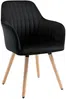 Vente-unique - ELEANA Stuhl SamtStoff Schwarz - B 58 cm x H 85 cm x L 56 cm Bild 3