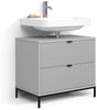 Livinity® Waschbeckenunterschrank Aterno, Grau, 70x63 cm mit 2 ausziehbaren Schubladen (1-St) Bild 1