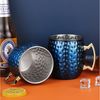 500 ml Handgemachter Becher Kupferbeschichtet Blau Bild 3