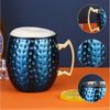 500 ml Handgemachter Becher Kupferbeschichtet Blau Bild 4