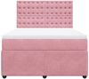 vidaXL Boxspringbett mit Matratze Rosa 160x200 cm Samt 3292399 Bild 4
