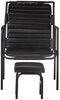 vidaXL Relaxsessel mit Fußhocker Schwarz Echtleder 323729 Bild 3