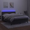vidaXL Boxspringbett mit Matratze & LED Dunkelgrau 140x200 cm Samt 3134646 Bild 4