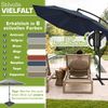 tillvex Sonnenschirm Navy-Blau Ø 300 cm Ampelschirm Gartenschirm Marktschirm Kurbel Balkon Alu Neigbar Bild 5