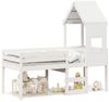 vidaXL Hochbett mit Dach Weiß 75x190 cm Massivholz Kiefer 3282020 Bild 2