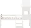 vidaXL Hochbett mit Dach Weiß 75x190 cm Massivholz Kiefer 3282020 Bild 4