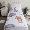 Baby Bettwäsche mit Teddy im Mond 100x135 cm 100% Baumwolle Bild 2